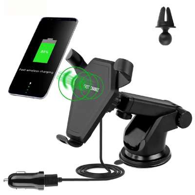 FBA amazon dropshipping 10W fast wireless charging 2 in 1 car mount air vent QI wireless charger with stand